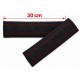 SEAT BELT COVERS x 2 GENUINE BLACK LEATHER WITH CREAM STITCHING NEW