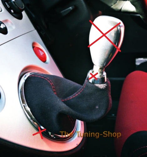 For Honda Civic Type R Ep3 01 05 Shift Boot Black Suede Stitching Red Ebay