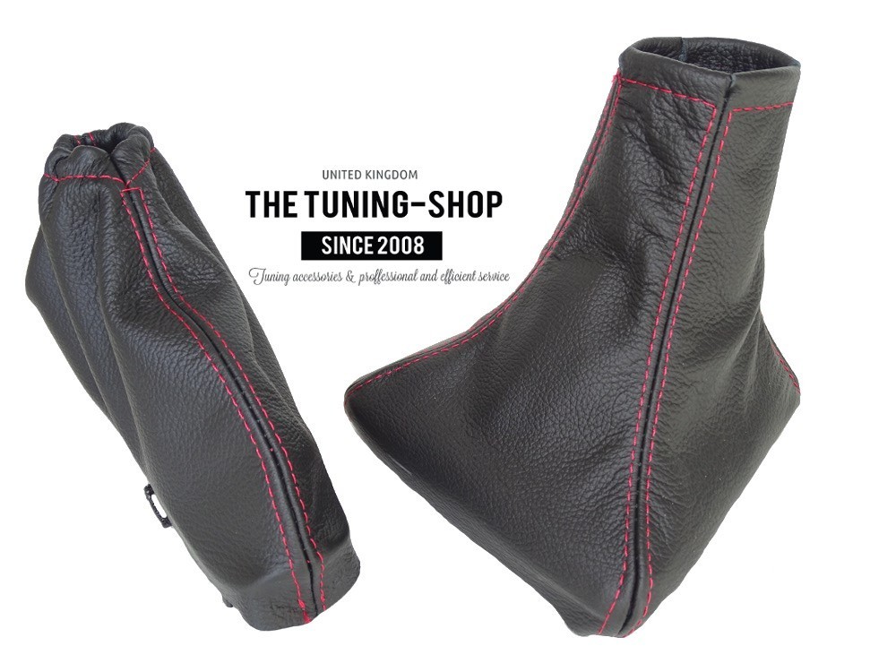 cadre en plastique Convient à ALFA ROMEO 147 01-09 Black Stitch Cuir Frein à Main Soufflet