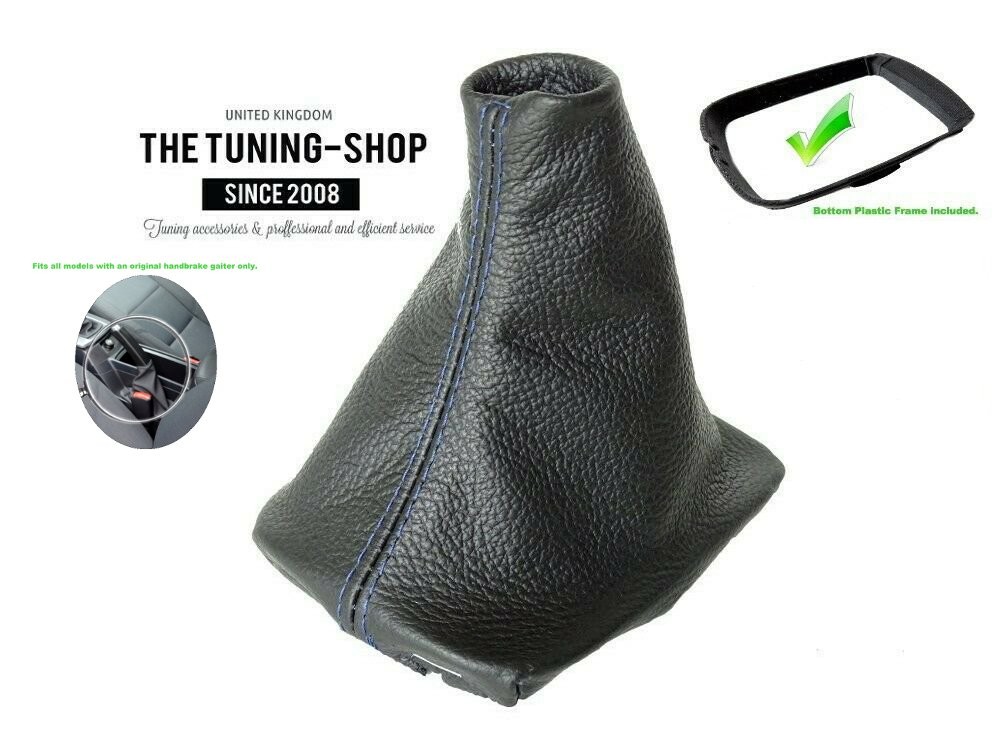 FOR FORD KUGA 08-12 GEAR SHIFT BOOT GAITER REAL LEATHER EMBROIDERY STITCH BLUE