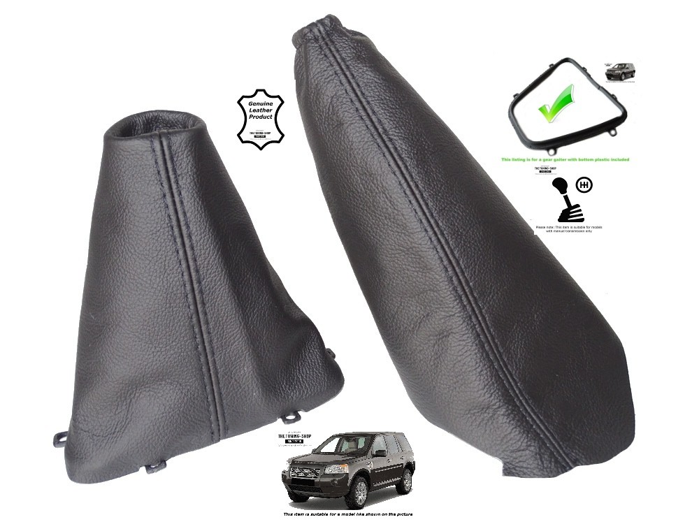 BLACK STITCH REAL LEATHER GEAR GAITER+PLASTIC FRAME FOR FORD S MAX S-MAX 06-14